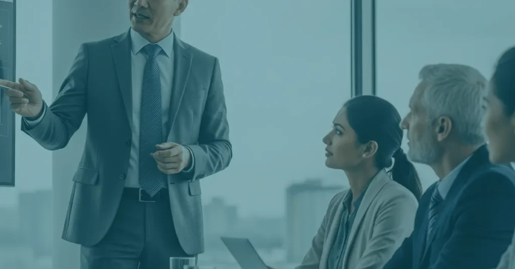 A manager going over company guideline to avoid misconduct